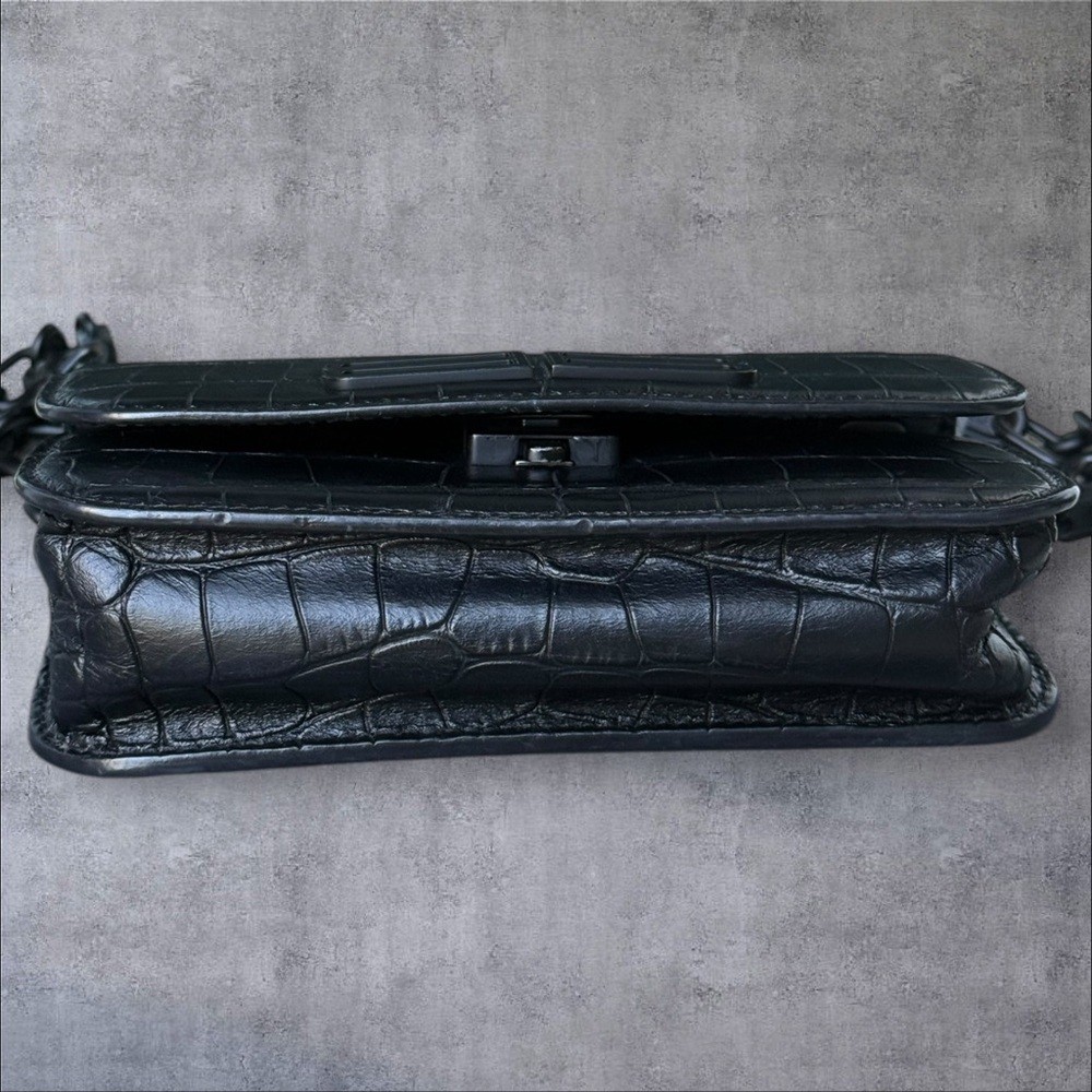 Balenciaga Supple Calfskin‎ Monochrome Crocodile Embossed Gossip Chain Bag XS - Picture 7 of 9